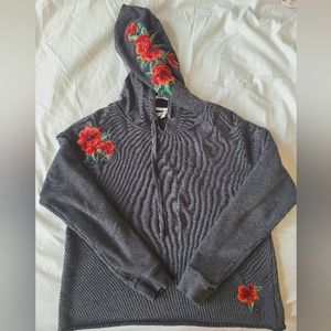 cropped embroidered hoodie